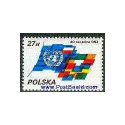 1 عدد تمبر چهلمین سال ملل متحد - لهستان 1985