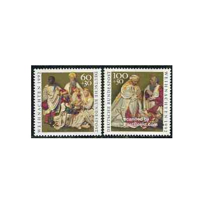 2 عدد تمبر کریستمس - جمهوری فدرال آلمان 1992