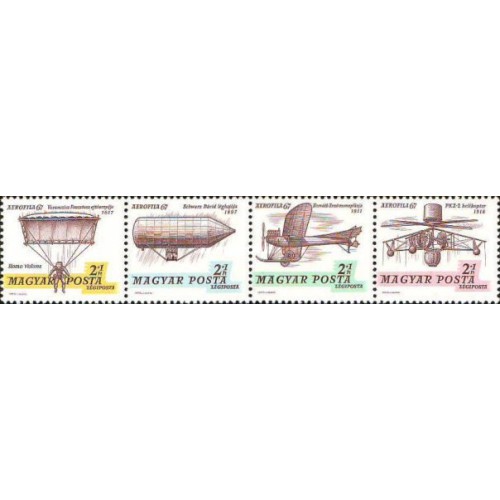 4 عدد تمبر نمایشگاه بین المللی تمبر پست هوایی AEROFILA `67. - B- مجارستان 1967 قیمت5.6 دلار