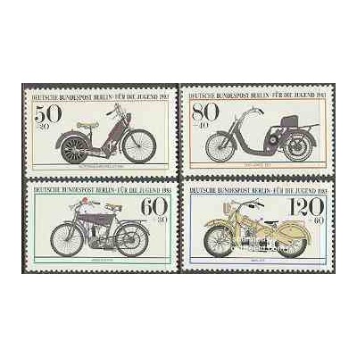 4 عدد تمبر موتورسیکها - برلین آلمان 1983 قیمت 7.2 دلار