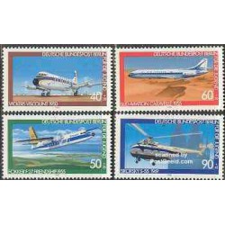 4 عدد تمبر جوانان - هواپیما ها - برلین آلمان 1980