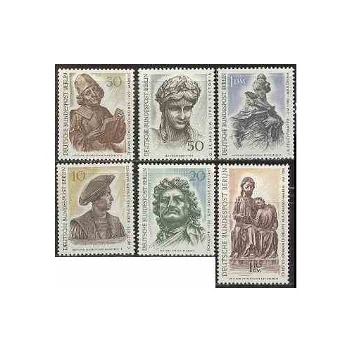 6 عدد تمبر پیکرتراشی - برلین آلمان 1967