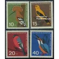 4 عدد تمبر جوانان - پرندگان - جمهوری فدرال آلمان 1963