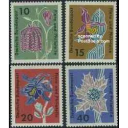 4 عدد تمبر گلها و تمبرشناسی - جمهوری فدرال آلمان 1963