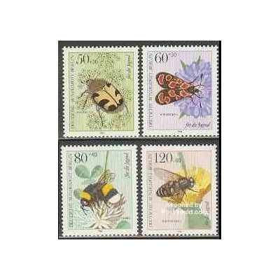 4 عدد تمبر جوانان  - حشرات - برلین آلمان 1984
