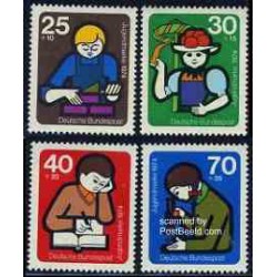 4 عدد تمبر رفاه اجتماعی جوانان - جمهوری فدرال آلمان 1974