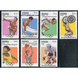 7 عدد تمبر بازیهای المپیک لوس آنجلس - 2 - نیکاراگوئه 1984