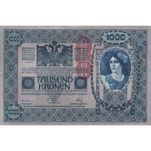 اسکناس 1000 کرون - اتریش 1902 کیفیت AUNC - سفارشی