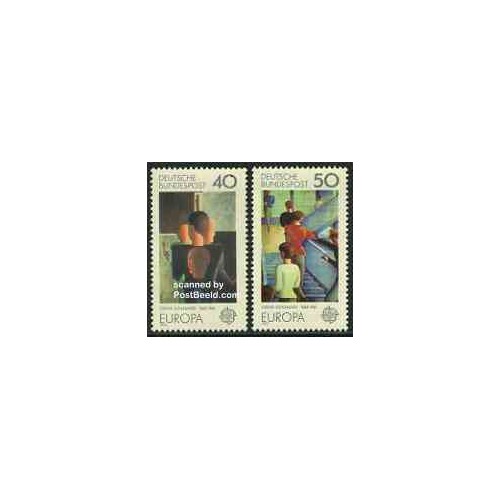 2 عدد تمبر مشترک اروپا - Europa Cept - تابلو نقاشی - جمهوری فدرال آلمان 1975