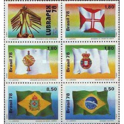 6 عدد تمبر نمایشگاه تمبر پرتغالی برزیل "Lubrapex 78" - پرچم ها، برزیل - B- برزیل 1978 قیمت9 دلار