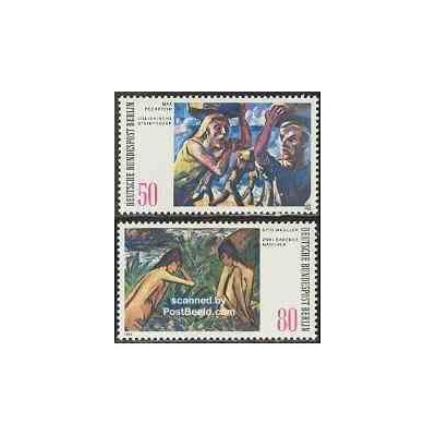 2 عدد تمبر نقاشی های مدرن  - برلین آلمان 1982
