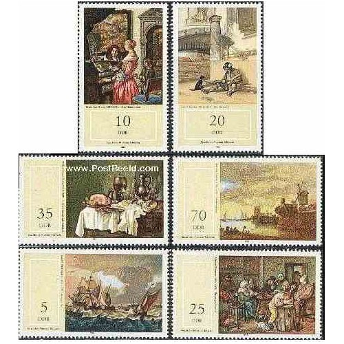 6 عدد تمبر تابلو نقاشی - جمهوری دموکراتیک آلمان 1982