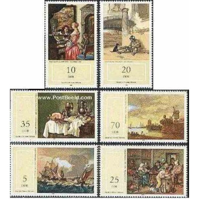 6 عدد تمبر تابلو نقاشی - جمهوری دموکراتیک آلمان 1982