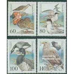 4 عدد تمبر پرندگان دریائی حفاظت شده - جمهوری فدرال آلمان 1991