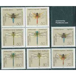 8 عدد تمبر سنجاقکها - جمهوری فدرال آلمان 1991