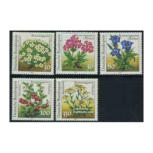 5 عدد تمبر گلهایی از باغچه اوبرهوف - جمهوری فدرال آلمان 1991