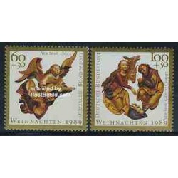 2 عدد تمبر کریستمس - جمهوری فدرال آلمان 1989