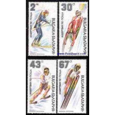 4 عدد تمبر المپیک زمستانی آلبرت ویل - بلغارستان 1991 