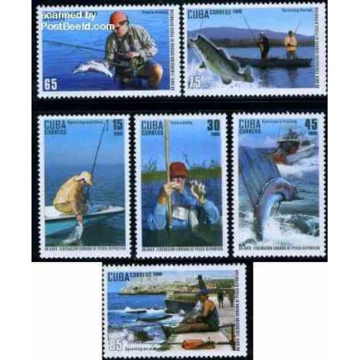 6 عدد تمبر  ماهیگیری ورزشی - کوبا 2009