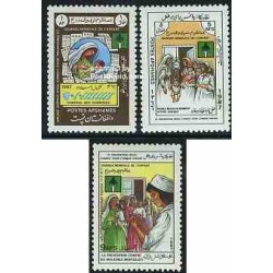 3 عدد تمبر روز جهانی کودک - افغانستان 1987