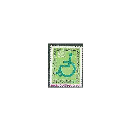 1 عدد تمبر سال بین المللی معلولین - لهستان 1981