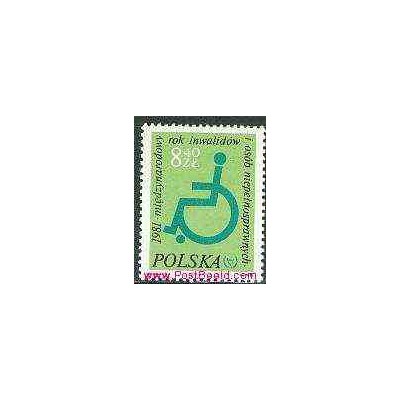 1 عدد تمبر سال بین المللی معلولین - لهستان 1981