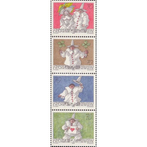 4 عدد تمبر  نامه نگاری- B- لیختنشتاین 1998 ارزش روی تمبرها 2.8 فرانک سوئیس