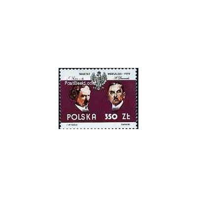 1 عدد تمبر عهدنامه ورسای - لهستان 1989