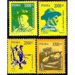 4 عدد تمبر پیشاهنگی - لهستان 1991
