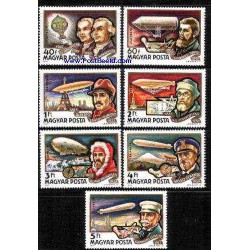 7 عدد تمبر تاریخچه کشتی های هوائی - مجارستان 1977