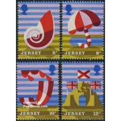 4 عدد تمبر توریسم - جرسی 1975