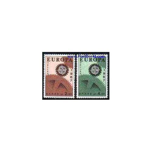 2 عدد تمبر مشترک اروپا - Europa Cept - یونان 1967