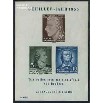 سونیرشیت فردریش شیلر - شاعر،فیلسوف و نمایشنامه نویس - جمهوری دموکراتیک آلمان 1955