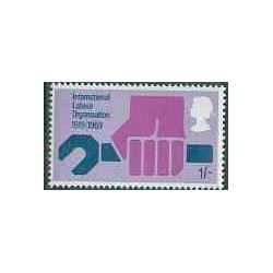 1 عدد تمبر سازمان بین المللی کار - ILO - انگلیس 1969