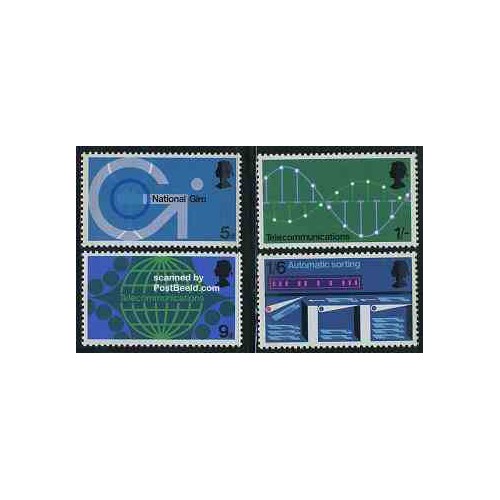 4 عدد تمبر تکنولوژی پستی - انگلیس 1969