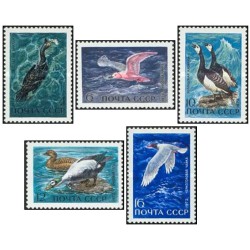 5 عدد تمبر پرندگان دریایی - شوروی 1972