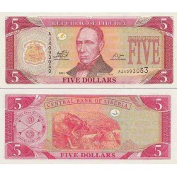 اسکناس 5 دلار - لیبریا 2011