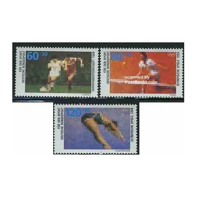 3 عدد تمبر المپیک - جمهوری فدرال آلمان 1988