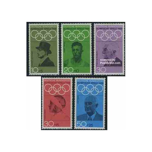 5 عدد تمبر المپیک مکزیکو - جمهوری فدرال آلمان 1968