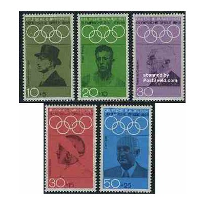 5 عدد تمبر المپیک مکزیکو - جمهوری فدرال آلمان 1968