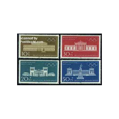 4 عدد تمبر المپیک مونیخ - جمهوری فدرال آلمان 1972