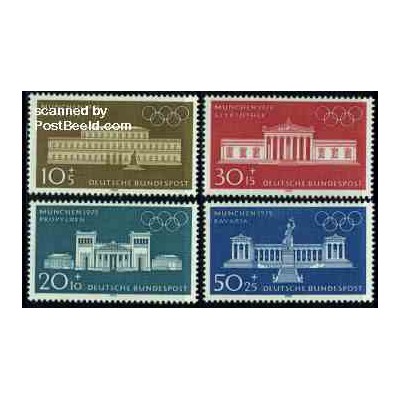 4 عدد تمبر المپیک مونیخ - جمهوری فدرال آلمان 1972