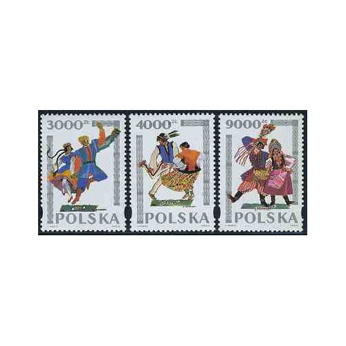 3 عدد تمبر رقصهای قومی - لهستان 1994