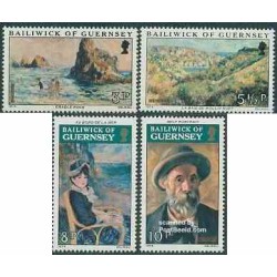 تمبر خارجی - 4 عدد تمبر تابلو نقاشی اثر رنیور - گورنزی 1974