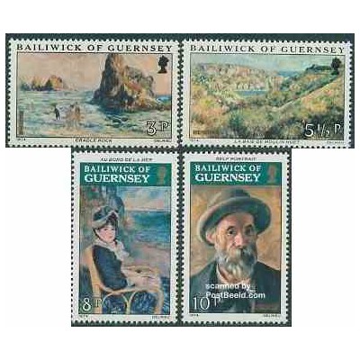 تمبر خارجی - 4 عدد تمبر تابلو نقاشی اثر رنیور - گورنزی 1974