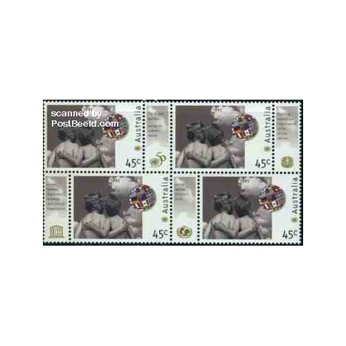 تمبر خارجی - 4 عدد تمبر پنجاهمین سالگرد سازمان ملل با تبهای مختلف - استرالیا 1995