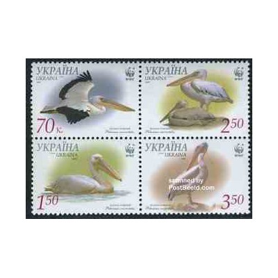 تمبر خارجی - 4 عدد تمبر پلیکانها - WWF - اکراین 2007