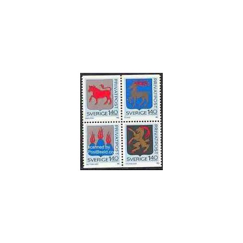 تمبر خارجی - 4 عدد تمبر نشانهای دولتی استانی - سوئد 1982