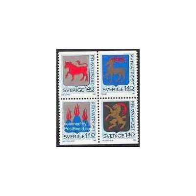 تمبر خارجی - 4 عدد تمبر نشانهای دولتی استانی - سوئد 1982