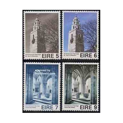 تمبر خارجی - 4 عدد تمبر معماری اروپائی - ایرلند 1975